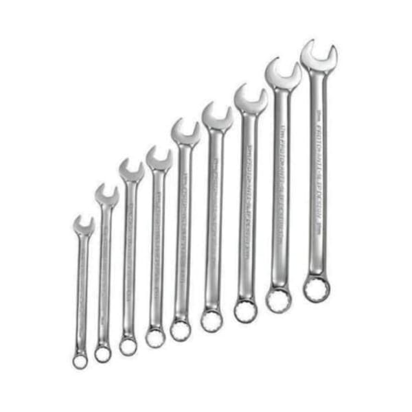 Proto J1200M9T5 Combination Wrench Set, 9 Pieces, 10 to 18 mm, Full Polished
