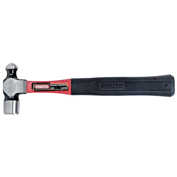 Proto J1312PGD Ball Pein Hammer, 12-1/16 in OAL, 12 oz Forged Steel Head, Fiberglass Handle