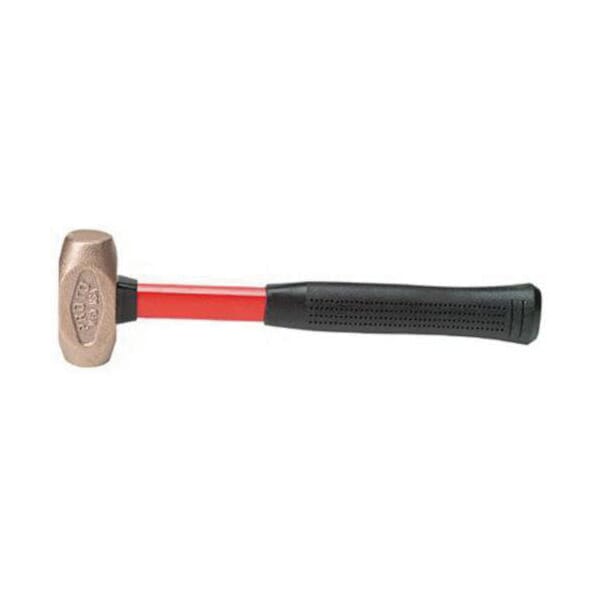 Proto J1430G Non-Sparking Sledge Hammer, 13-1/2 in OAL, 1.5 lb Brass Head, Fiberglass Handle