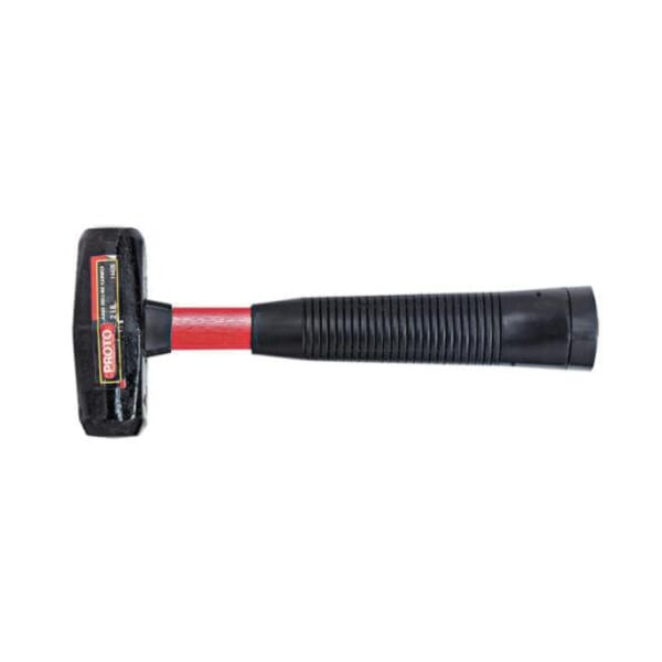 Proto J1443G Hand Drilling Hammer, 11-5/8 in OAL, Hard Face, 3 lb Alloy Steel Head, Fiberglass Handle
