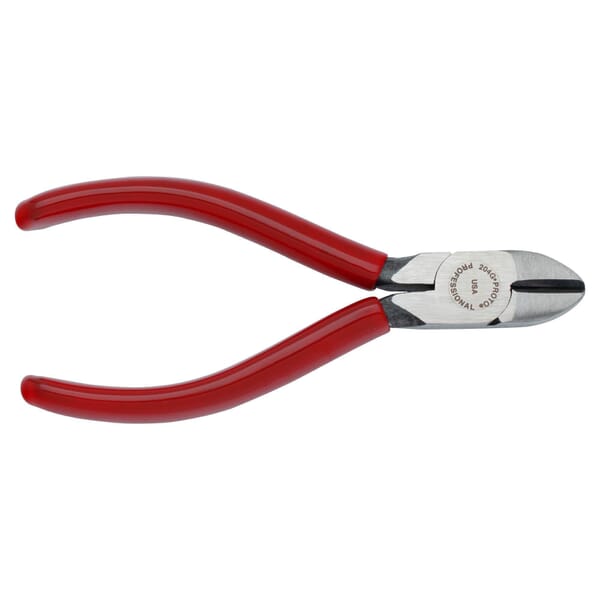 Proto Ergonomics J204G Diagonal Cutter Plier With Grip, 18/32 in L x 9/16 in W x 5/16 in THK Thin Narrow Forged Alloy Steel Jaw, 4-7/16 in OAL, Flush Cut