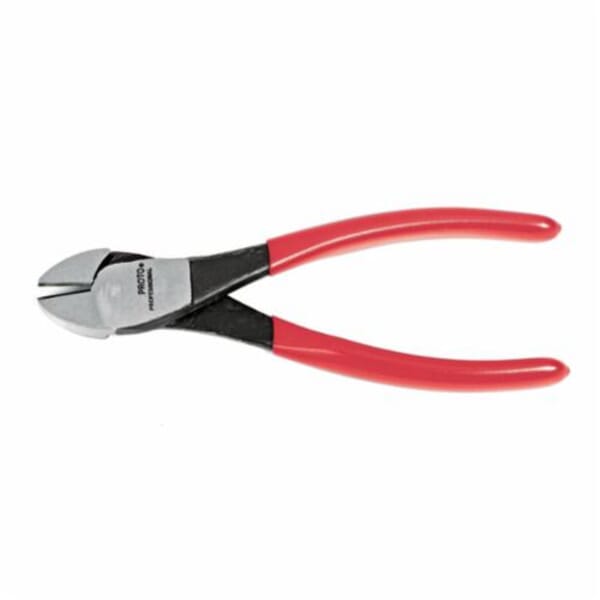 Proto Ergonomics J210G Heavy Duty Diagonal Cutter Plier With Grip, 3/4 in L x 1-7/32 in W x 15/32 in THK Forged Alloy Steel Oval Jaw, 8-1/2 in OAL, ANSI B107.11, Federal GGG-P-468A