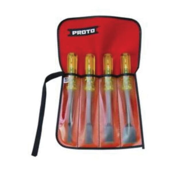 Proto J2346S Carbon Scraper Set With Pouch, 3/8 in Shank, 4 Pieces, High Alloy Steel Blade/Acetate Handle