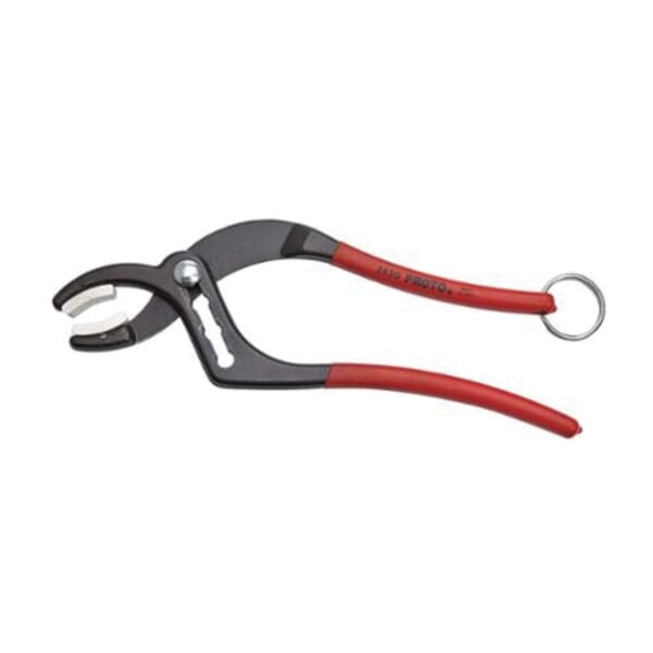 Proto J253G-TT 4-Position Tether Ready Cannon Plug Groove Joint Plier, ASME B107.23-2004, 3/4 to 2-1/2 in Nominal, 1-1/8 in L x 13/16 in W Alloy Steel, Soft Jaw Surface, 9-1/2 in OAL
