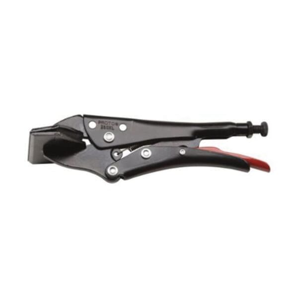Proto J260XL Locking Plier, 3/8 in, 1-3/4 in L x 3-11/64 in W x 3-9/64 in THK Straight Steel Jaw, Flat Jaw Surface, 8-1/16 in OAL