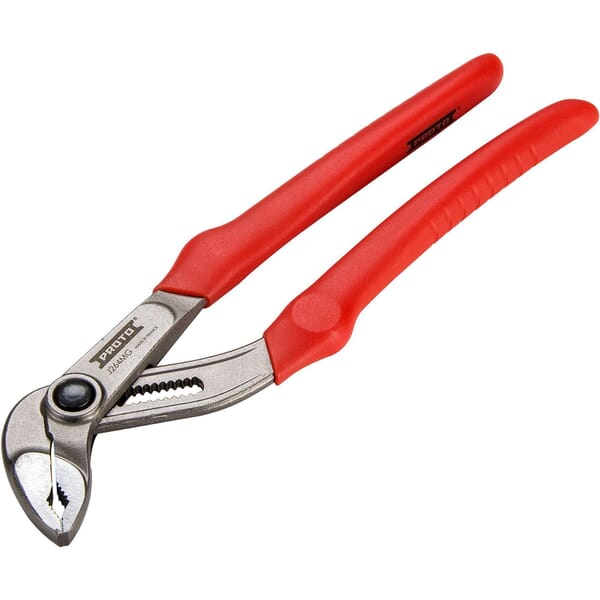Proto J264MG 12-Position Notches Lock Joint Plier, 3-1/4 in Nominal, 2-7/8 in L x 1-3/8 in W x 23/64 in THK Steel V-Shape Jaw, 12-19/32 in OAL