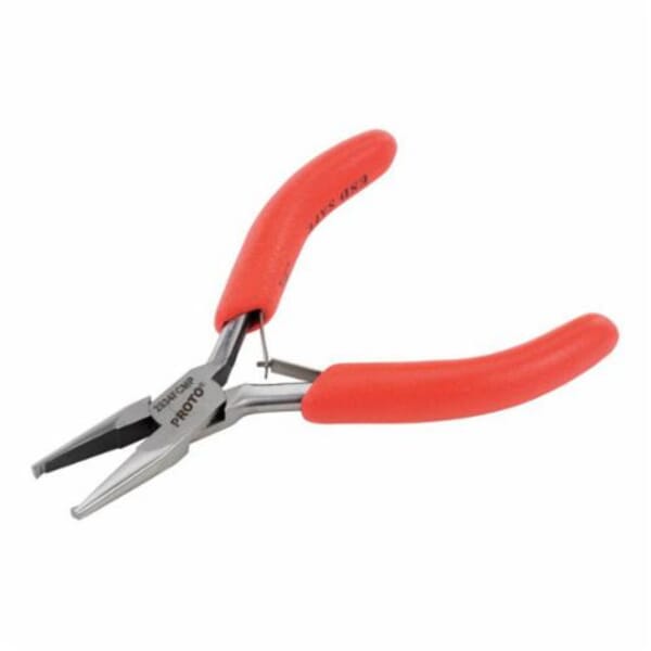 Proto J2834FCMP Miniature Transverse End Diagonal Cutter Plier, 20 AWG THK Max Wire, 15/16 in L x 7/16 in W x 1-7/8 in THK Oval Forged Steel Jaw, 4-1/2 in OAL, Flush Cut