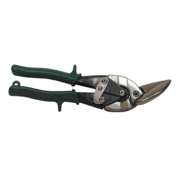 Proto J303RS Aviation Snip, 18 ga Mild Steel Cutting, 1-1/4 in L of Cut, Offset/Right Snip, Steel Blade, Plastic Handle, Soft Grip, ASME B107.16M
