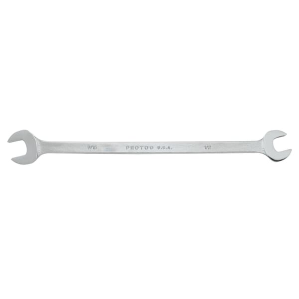 Proto J3426 Extra Thin Open End Wrench, 1/2 x 9/16 in Wrench, Angled/Double Head, 10 in L, Alloy Steel, Satin