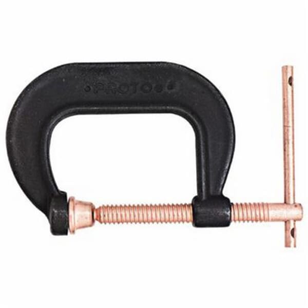 Proto J402S Deep Throat Standard Duty Welding C-Clamp, 2 in D Throat, 2 in Clamping, 0 to 2 in Jaw Opening, 1/2 in Screw
