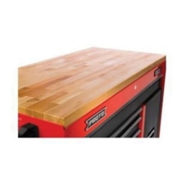 Proto J4588-HWT 550S Wood Top, 1-1/2 in H x 87-7/8 in W x 27 in D, For Use With 450 Roller Cabinet, Solid Maple with Laminated Edge Hardwood