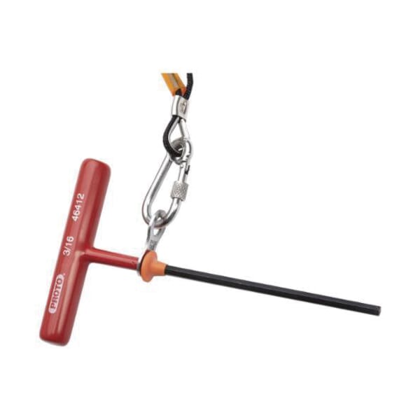 Proto J46409-TT Tether Ready Hex Key, Cushion T-Handle Handle, ASME B18.3, Alloy Steel, Black Oxide