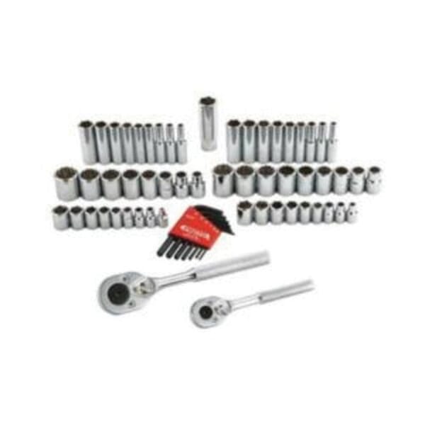 Proto J47163 Socket Set, 6/12 Points, 1/4 in, 3/8 in Drive, 63 Pieces