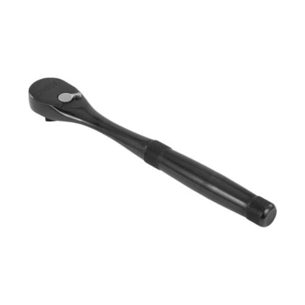 Proto J4749XLBL Non-Insulated Standard Hand Ratchet, 1/4 in Drive, Pear Head, 6-11/16 in OAL, Steel, Black Oxide, ASME B107.500