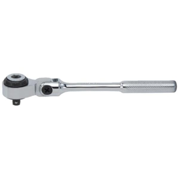 Proto J4757F Flexible Non-Insulated Hand Ratchet, 1/4 in Drive, Round Head, 6-37/64 in OAL, Steel, Full Polished, ASME B107.10M