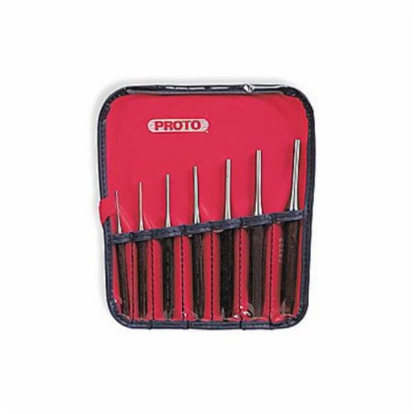 Proto J48007 Super Duty Drive Pin Punch Set, Drive Pin Style, 5/32 to 1/4 in Punch, 7 Punches, 7 Pieces