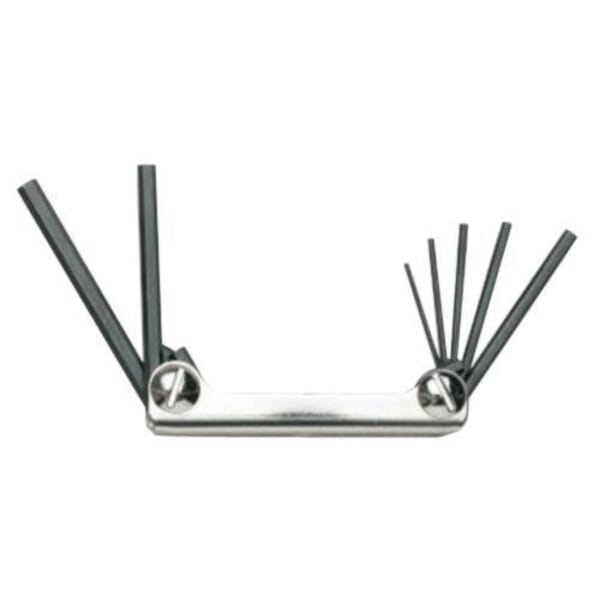 Proto J4974 Folding Short Arm Hex Key Set, 7 Pieces, 1.5 to 6 mm Hex, Foldable Handle, Alloy Steel, Black Oxide
