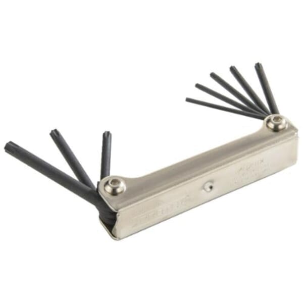Proto J4979TX Folding Short Arm Hex Key Set, 8 Pieces, T9 to T40 Torx, Foldable Handle, Chrome Vanadium Steel, Black Oxide
