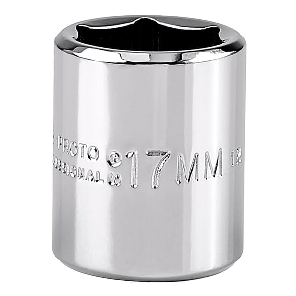 Proto TorquePlus J5217MH Standard Length Socket, Metric, 3/8 in Square Drive, 17 mm