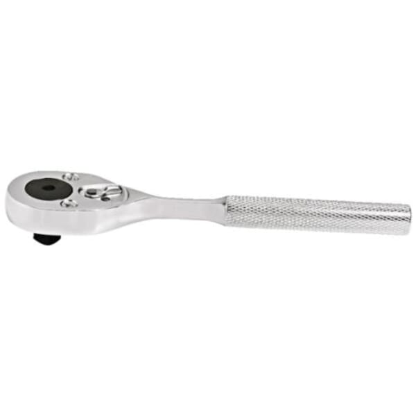 Proto J5249HS Non-Insulated Hand Ratchet, 3/8 in Drive, Pear Head, 7 in OAL, Steel, Full Polished, ASME B107.10M, Federal GGG-W-641E