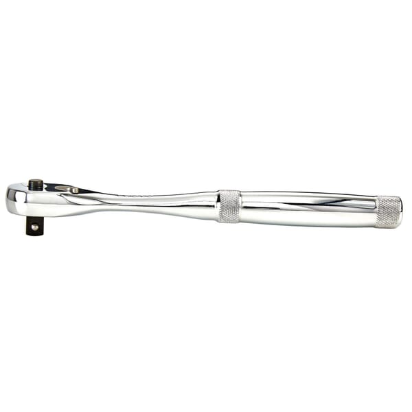 Proto J5249XLQR Non-Insulated Hand Ratchet, Imperial, 3/8 in Drive, Pear Head, 8-1/2 in OAL, Steel, Full Polished, ASME B107.10M