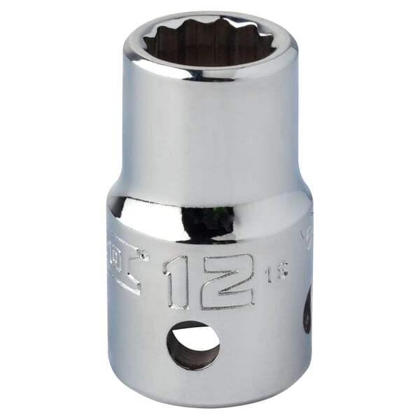 Proto TorquePlus J5412M-TT Standard Length Tether Ready Socket, 1/2 in Square Drive, 12 mm, 12 Points