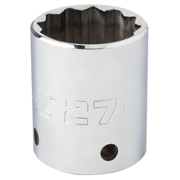 Proto TorquePlus J5427M-TT Standard Length Tether Ready Socket, 1/2 in Square Drive, 27 mm, 12 Points