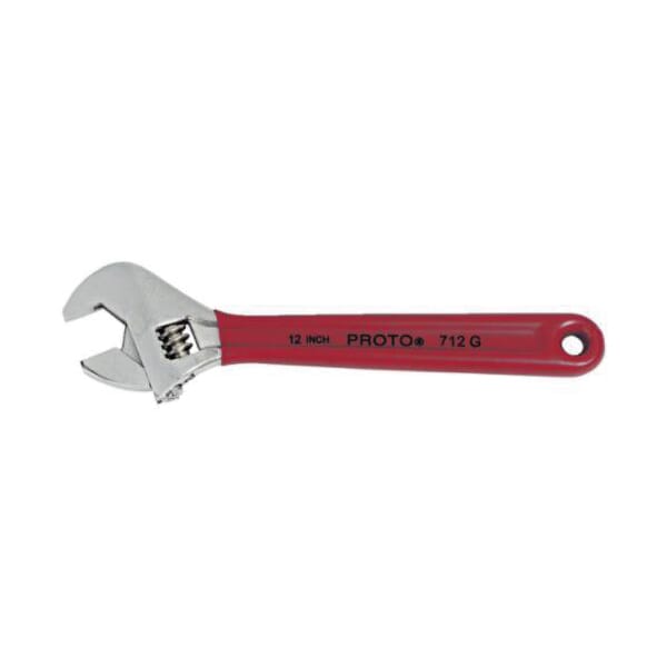 Proto J704G Non-Insulated Adjustable Wrench, 1/2 in, Satin Chrome Plated, 4 in OAL, Steel Body, ASME B107.8/B107.100