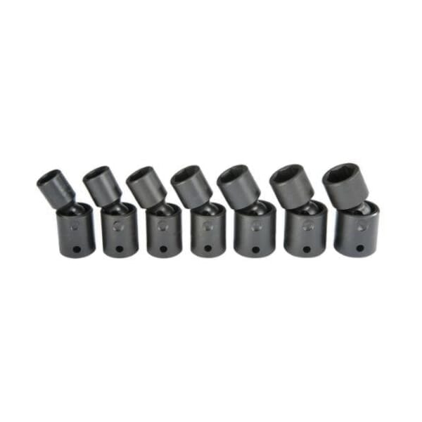 Proto J72143M Universal Socket Set, Metric, 7 Pieces, Alloy Steel, Black Oxide