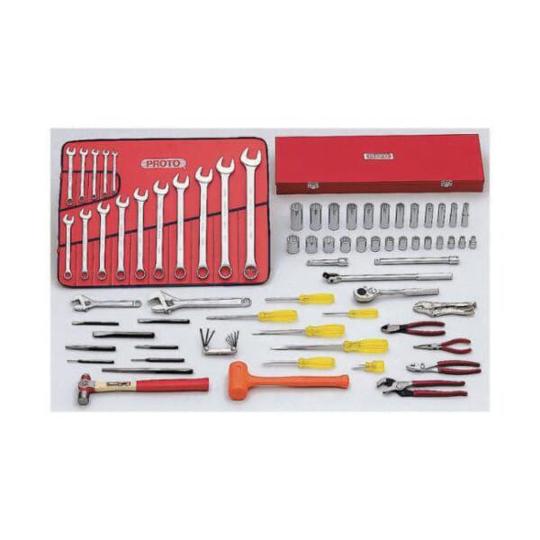 Proto Ergonomics J99300 SAE Starter Tool Set, Box Tool Storage, 1/2 in Drive, 78 Pieces, ANSI Specified