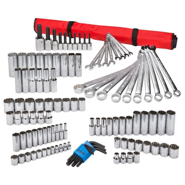 Proto Ergonomics J99570 Metric Tool Set, 1/4 in, 3/8 in, 1/2 in Drive, 111 Pieces, ANSI Specified