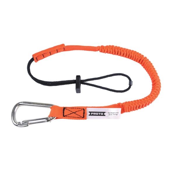 Proto JLAN15LBSSCAR Tool Lanyard, 15 lb Capacity, Elastic Nylon Line/Steel Hardware
