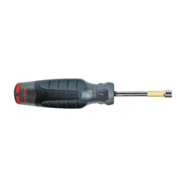 Proto DuraTek JN113204R Standard Nut Driver, 11/32 in, Hollow/Round Shank, Black/Gray Ergonomic Quad-Lobe Handle, Polished Chrome