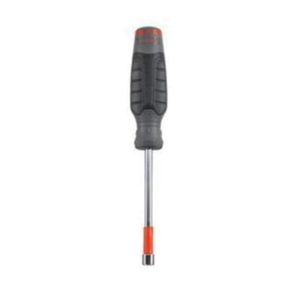 Proto DuraTek JN0704RM Standard Nut Driver, 7 mm, Hollow/Round Shank, Black/Gray Ergonomic Quad-Lobe Handle, ASME B107.12, Polished Chrome