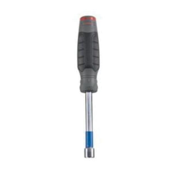 Proto DuraTek JN1004RM Standard Nut Driver, 10 mm, Hollow/Round Shank, Black/Gray Ergonomic Quad-Lobe Handle, ASME B107.12, Polished Chrome