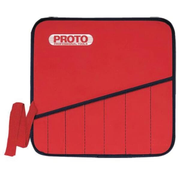 Proto JSCR9SP Heavy Duty Tool Pouch, 9 Pocket, For Use With JSCR-9S Non-Reversing Combination Wrench Set, Canvas, Red, Polished Chrome/Black