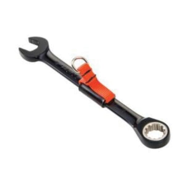 Proto JSCRM17-TT Non-Reversible Spline Combination Wrench, 17 mm, 12 Points, 15 deg Offset, 8-7/8 in OAL, Chrome Vanadium Steel, Polished Chrome/Black, ASME Specified