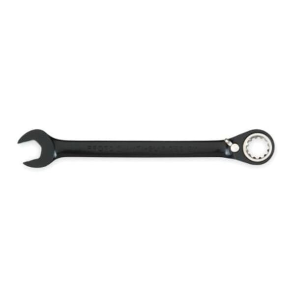 Proto JSCV40 Reversible Combination Wrench, 1-1/4 in Wrench, 12 Points, 15 deg Offset, 19-5/16 in OAL, Chrome Vanadium Steel, Polished Chrome/Black, ASME Specified