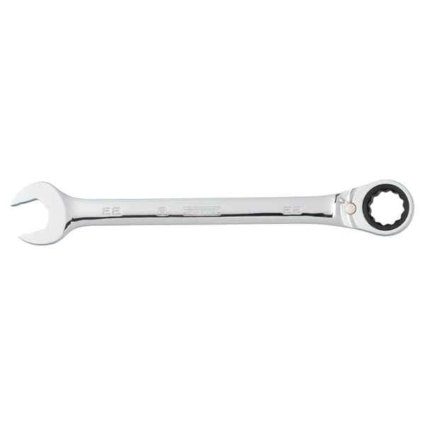 Proto JSCVM22T Reversible Spline Combination Wrench, 22 mm, 12 Points, 15 deg Offset, 11-7/16 in OAL, Forged Steel, Full Polished, ASME Specified
