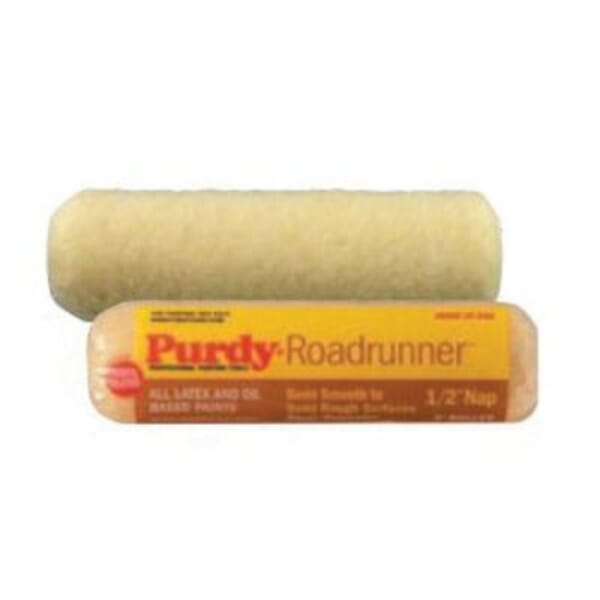 Purdy 144654093 Roadrunner Roller Cover, 1/2 in Nap, 9 in L, 50% Wool/50% Polyester, Smooth to Extra Rough