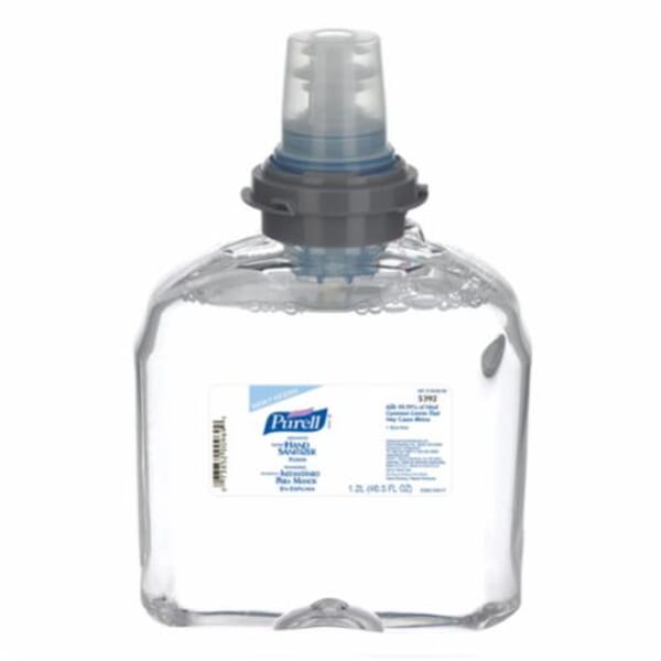 PURELL 5392-02 TFX Hand Sanitizer, 1200 mL Nominal, Dispenser Refill Package, Foam Form, Fruity/Odorless Odor/Scent, Clear/Colorless/Yellow