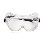 Pyramex G201T Perforated Goggles, Anti-Fog/Anti-Scratch Clear Lens Polycarbonate Lens, Yes UV Protection, Elastic Strap, ANSI Z87.1, CE EN166