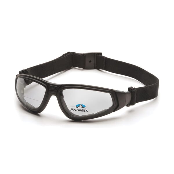 Pyramex GB4010STR15 XSG Bi-Focal Lens Safety Reading Goggles, 1.5 Diopter, Clear Lens, Black, Nylon/Foam Lined Frame, Polycarbonate Lens, Yes % UV Protection, ANSI Z87.1-2003, c SEI CAN/CSA Z94.3-15