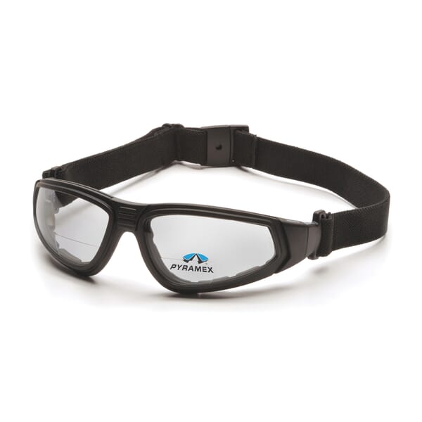 Pyramex GB4010STR25 XSG Safety Glasses, +2.5 Diopter, Clear Lens, Black, EVA/Nylon/Polycarbonate/Foam Lined Frame, Polycarbonate Lens, Yes % UV Protection, ANSI Z87.1, CSA Z94.3-07