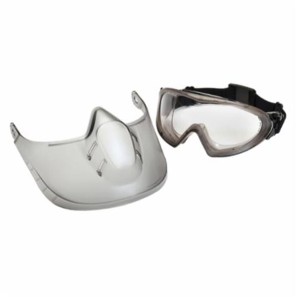 Pyramex GG504TSHIELD Capstone Shield Protective Goggles With (2) Disposable Tear Off Visors and Faceshield, Anti-Fog/Anti-Scratch Clear Lens Polycarbonate Lens, Yes UV Protection, Elastic Strap, ANSI Z87.1, CAN/CSA Z94.3-07, CE EN166