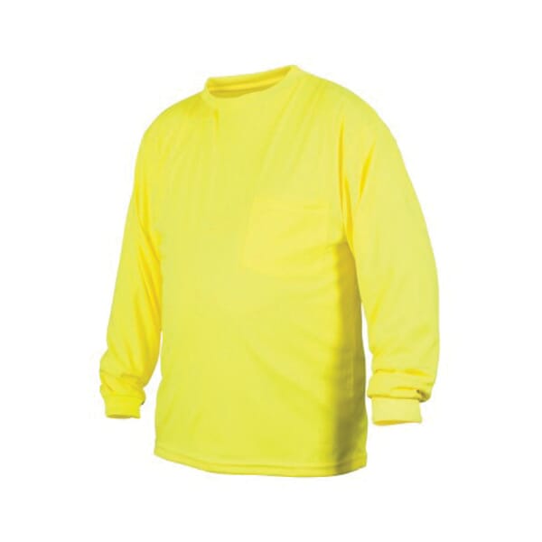 Pyramex RLTS31NS Long Sleeve T-Shirt, Hi-Viz Lime, Polyester