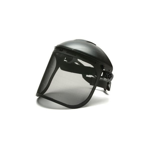 Pyramex S1060 Face Shield, 8 in H x 15-1/2 in W, Black, Nylon/Steel Wire Mesh