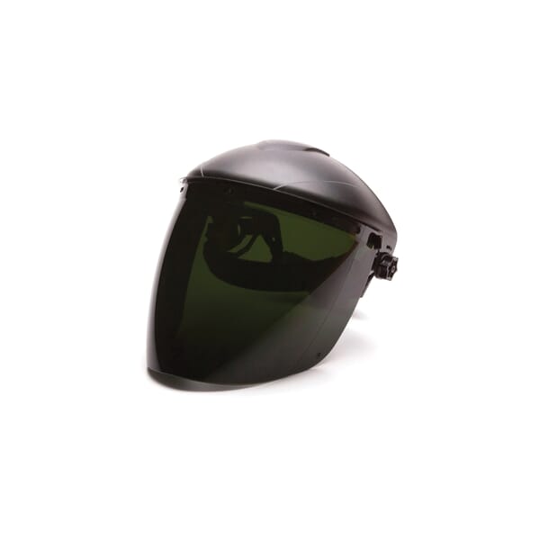 Pyramex S1150 Face Shield, 8 in H x 15-1/2 in W x 0.078 in THK, IR Shade 5/IR5 Green, Polycarbonate