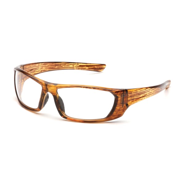 Pyramex SCM8010D Dual Lens Safety Eyewear, Anti-Scratch, Clear Lens, Wrap Around Frame, Caramel Mixed, Polycarbonate/Polyethylene Terephthalate Frame, ANSI Z87.1