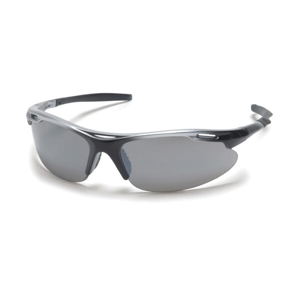 Pyramex Avante Lightweight Safety Eyewear, Anti-Scratch, Vented Frame, Black/Silver, Polycarbonate Frame, Polycarbonate Lens, ANSI Z87.1